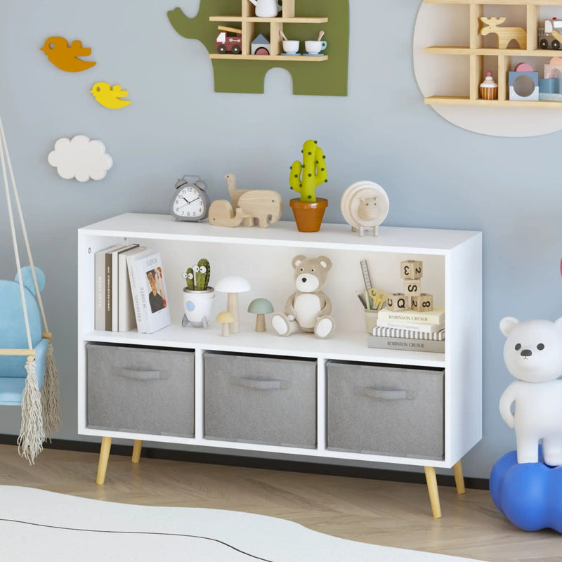 Bookcase With Collapsible Drawers, Book Display Organizer by Unique Piece Furniture