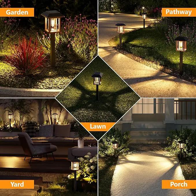 XMCOSY+ Solar Lights Outdoor Waterproof IP65, 25 LM Garden Light for Yard Pathway, Dual-Tone LED Lights with Seed Glass Metal, Solar Powered Landscape Walkway Pathway Decor Lighting (Warm White) by GreenHaven Gardens