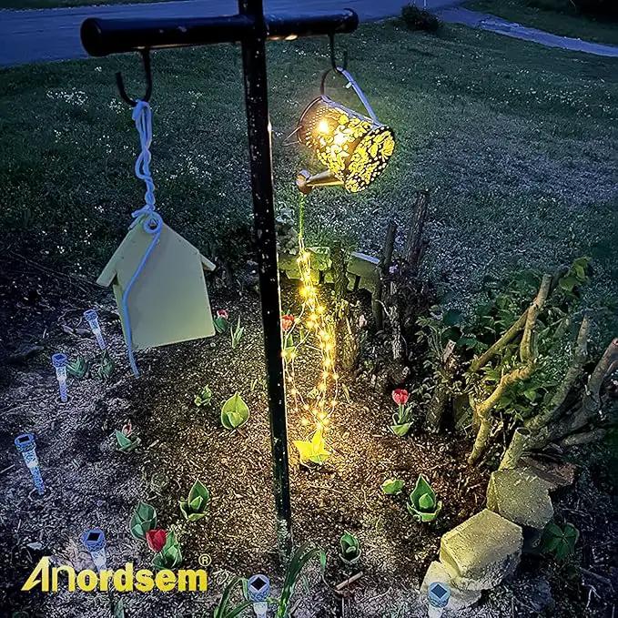 Anordsem Solar Watering Can Lights: Garden Light Outdoor Waterproof for Yard Decorative - Butterfly Hanging Lantern with Hook Patio Path Proch Decor - Gardening Gifts for Women Mom Grandma by GreenHaven Gardens