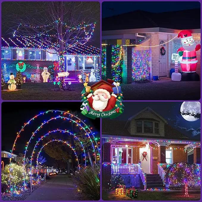 JMEXSUSS 2 Pack Solar String Light 100LED 32.8ft 8 Modes Solar Christmas Lights Waterproof for Gardens, Wedding, Party, Homes, Christmas Tree, Curtains, Outdoors (Multicolor) by GreenHaven Gardens