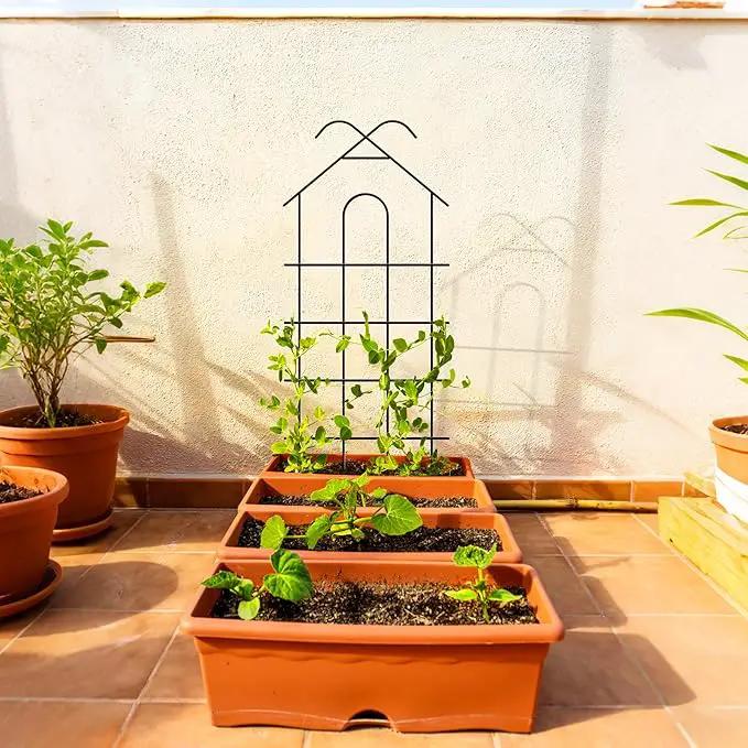 ARIFARO 40'' Metal Garden Trellis for Climbing Plants, Indoor/Outdoor Sturdy Plant Trellis for Potted Plants,House Plants, Climbing Vines, Pack of 4, Black by GreenHaven Gardens