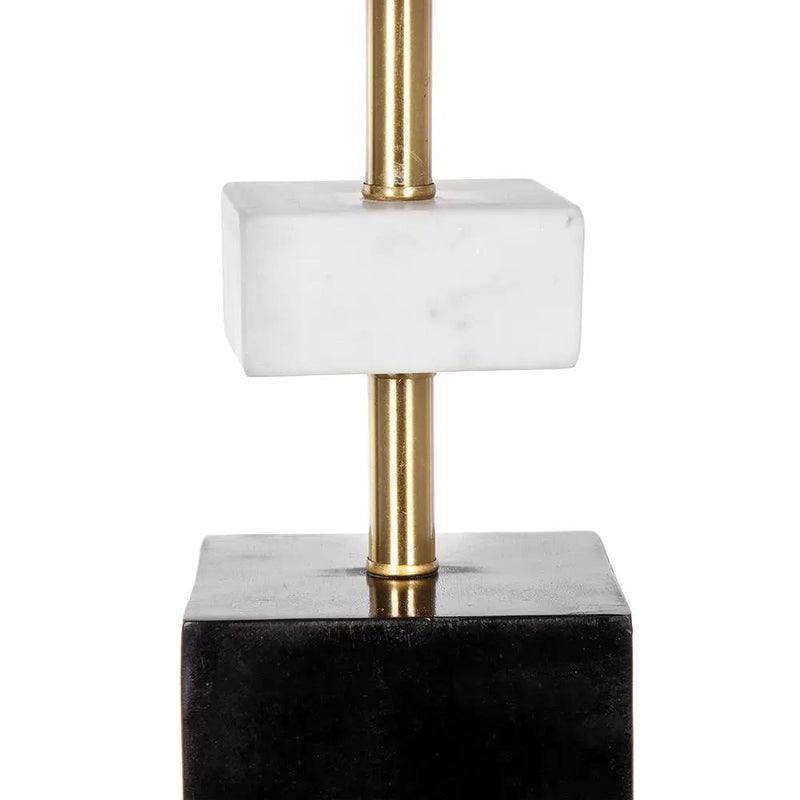 D15x30' Table Lamp with White Marble and Brass Frame by HouseOfZazla