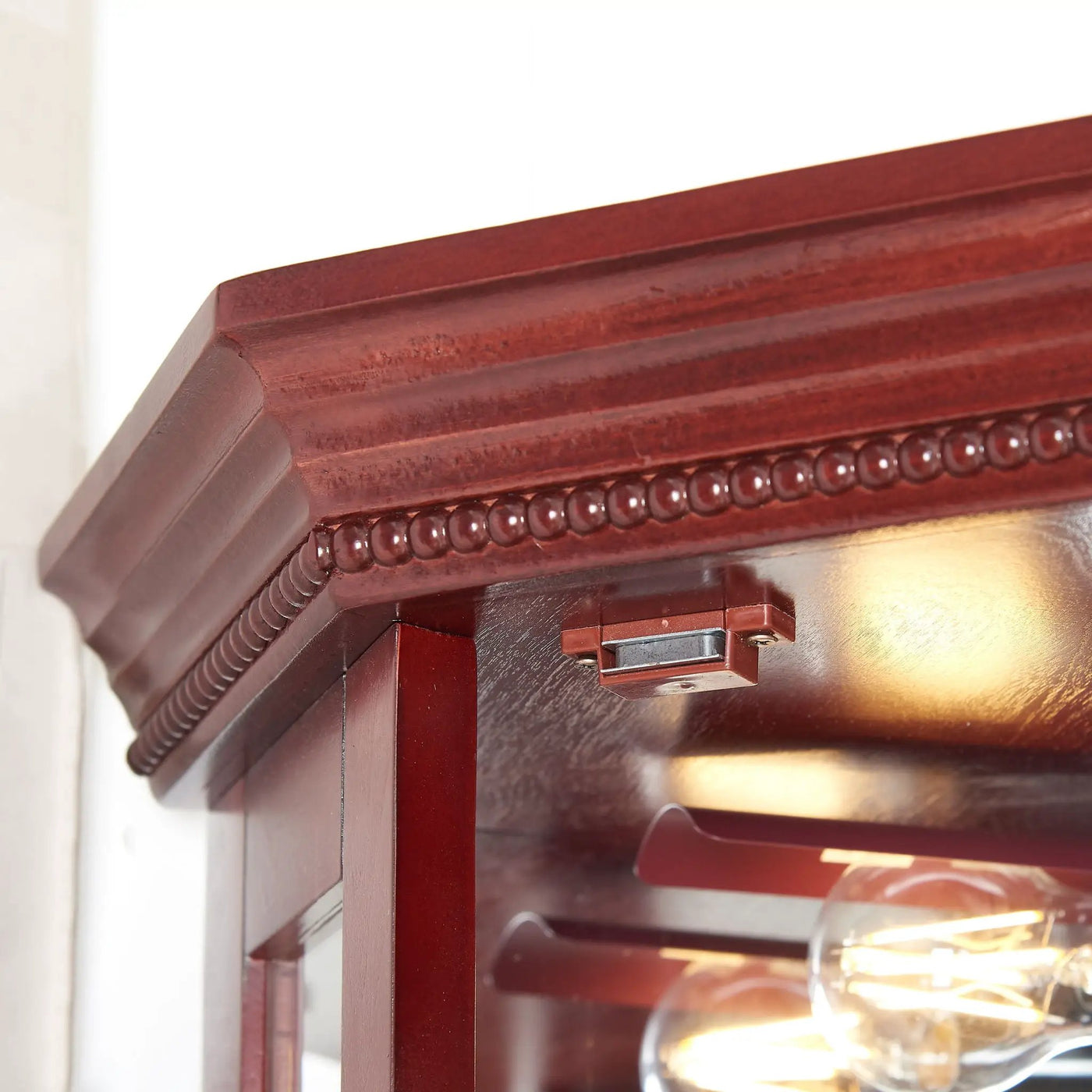 Corner Curio Cabinet With Lights, Adjustable Tempered Glass Shelves, Mirrored Back, Display Cabinet (E26 Light Bulb Not Included) by HouseOfZazla
