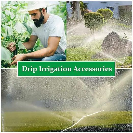 200 Pieces Drip Irrigation Fittings Kit for 1/4 Inch Tubing, 50 Straight Barbs, 50 Tees, 50 Elbows, 50 4-Way Couplings, Barbed Connectors with Plastic Box for Garden Lawn Drip, Sprinkler Systems,Black by GreenHaven Gardens