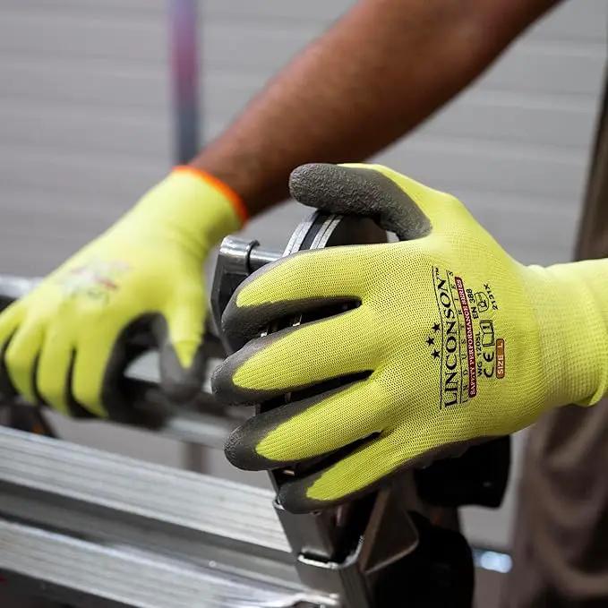 linconson 12 Pack Safety Performance Series Construction Mechanics Wrinkle Latex Work Gloves by GreenHaven Gardens