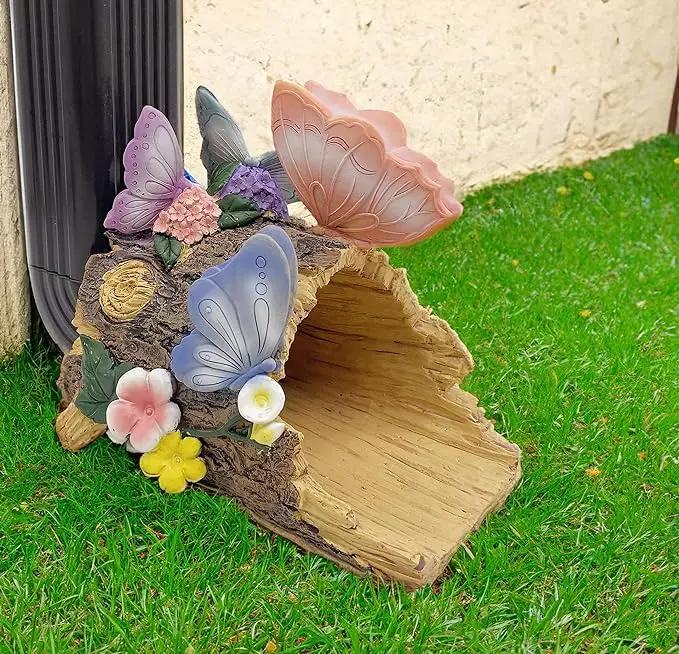 Butterfly Statues Garden Decoration Gutter Downspout Extension Statues,Resin Statue Outdoor Decor,Animal Downspout Diverter,Decorative Gutter Extension,3"×3" Downspout Extender Diverter Splash Block by GreenHaven Gardens