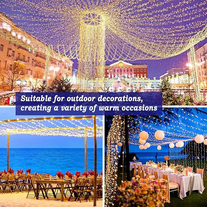 KNONEW Outdoor Christmas Lights 300 LED 99ft String Lights 8 Modes & Memory Fairy Light Plug in Waterproof LED String Lights for Xmas Yard Tree Wedding by GreenHaven Gardens