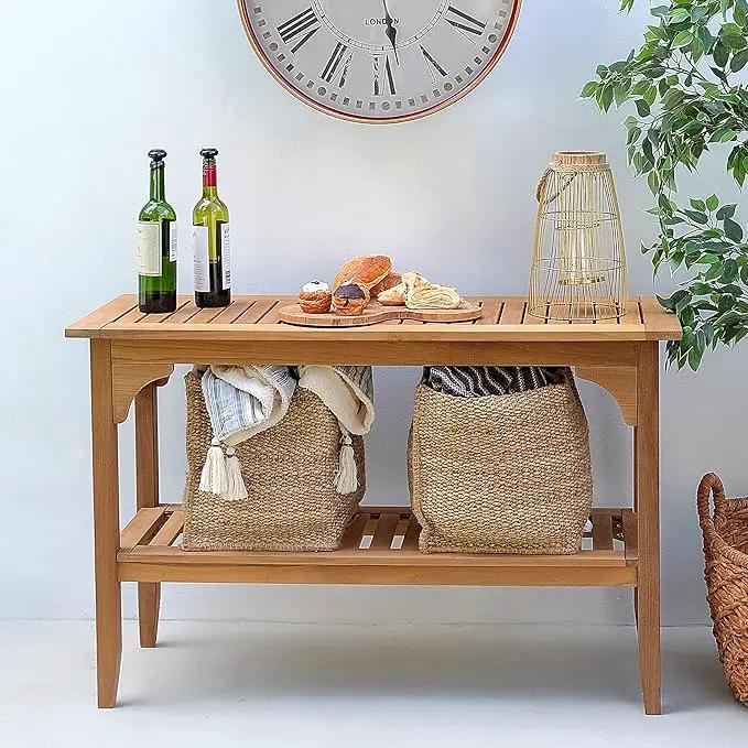 Cambridge Casual Indonesian Teak Auburn Outdoor Console Table, Natural by GreenHaven Gardens