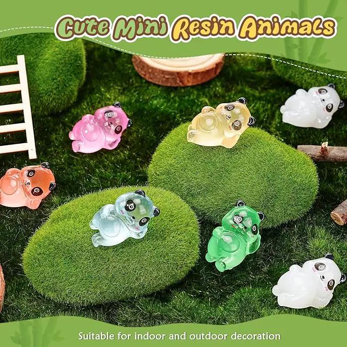 35 Pcs Mini Panda Figurines Luminous Cute Animals Landscape Decoration Mini Resin Animals Figures Glow in The Dark for DIY Ornament Craft Party Cake Topper by GreenHaven Gardens