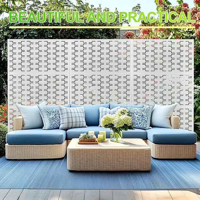 Outdoor Privacy Screen,72" H×47" W Metal Privacy Screen, Freestanding Privacy Fence Panels for Patio by GreenHaven Gardens