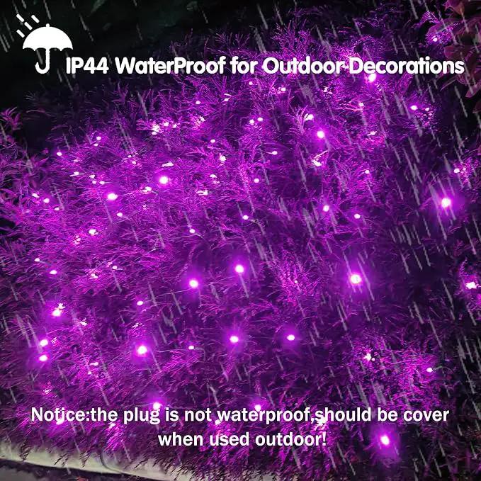 HISHINY Halloween Lights Outdoor,100LED 5ftx5ft Purple Net Lights with Connectable, Waterproof,UL Certified and Durable Green Wire Design for Bushes,Trees, Outdoor Indoor Party Decorations(Purple) by GreenHaven Gardens