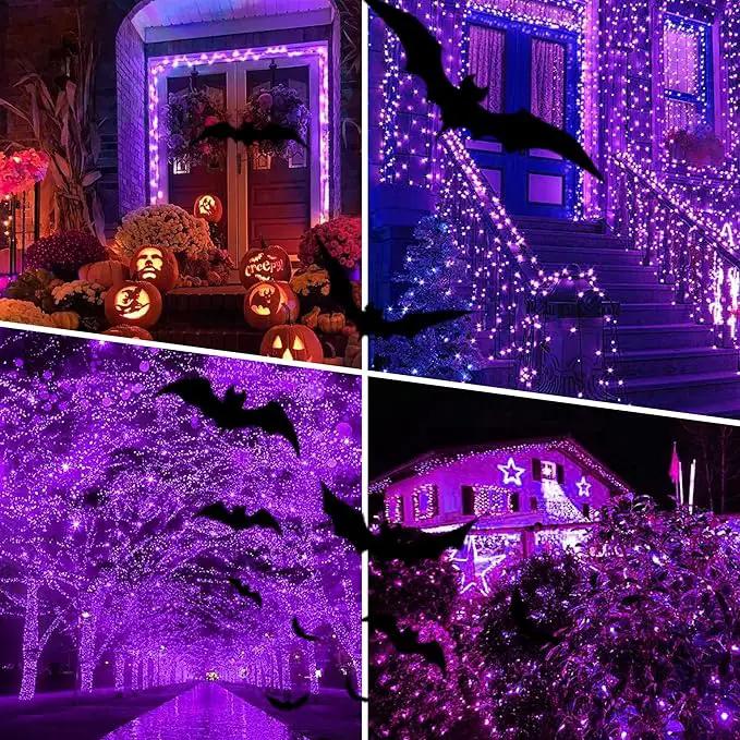 weillsnow Purple Christmas Lights, 200 LED 66Ft Plug in Waterproof Christmas String Lights, 8 Modes with Memory for Outdoor Indoor Garden Tree Patio Christmas Decorations (66FT, Purple) by GreenHaven Gardens