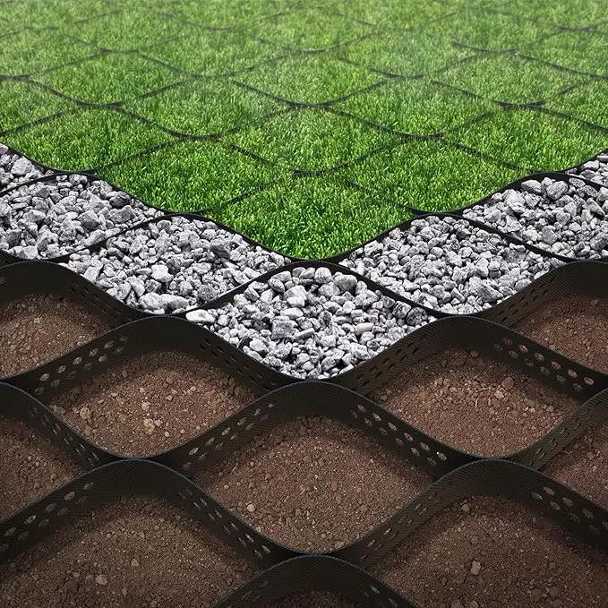 Vodaland - 2" GeoCell - 100% Permeable for Walking Paths, Patios and Erosion Control, Size 9 ft x 17 ft Black by GreenHaven Gardens