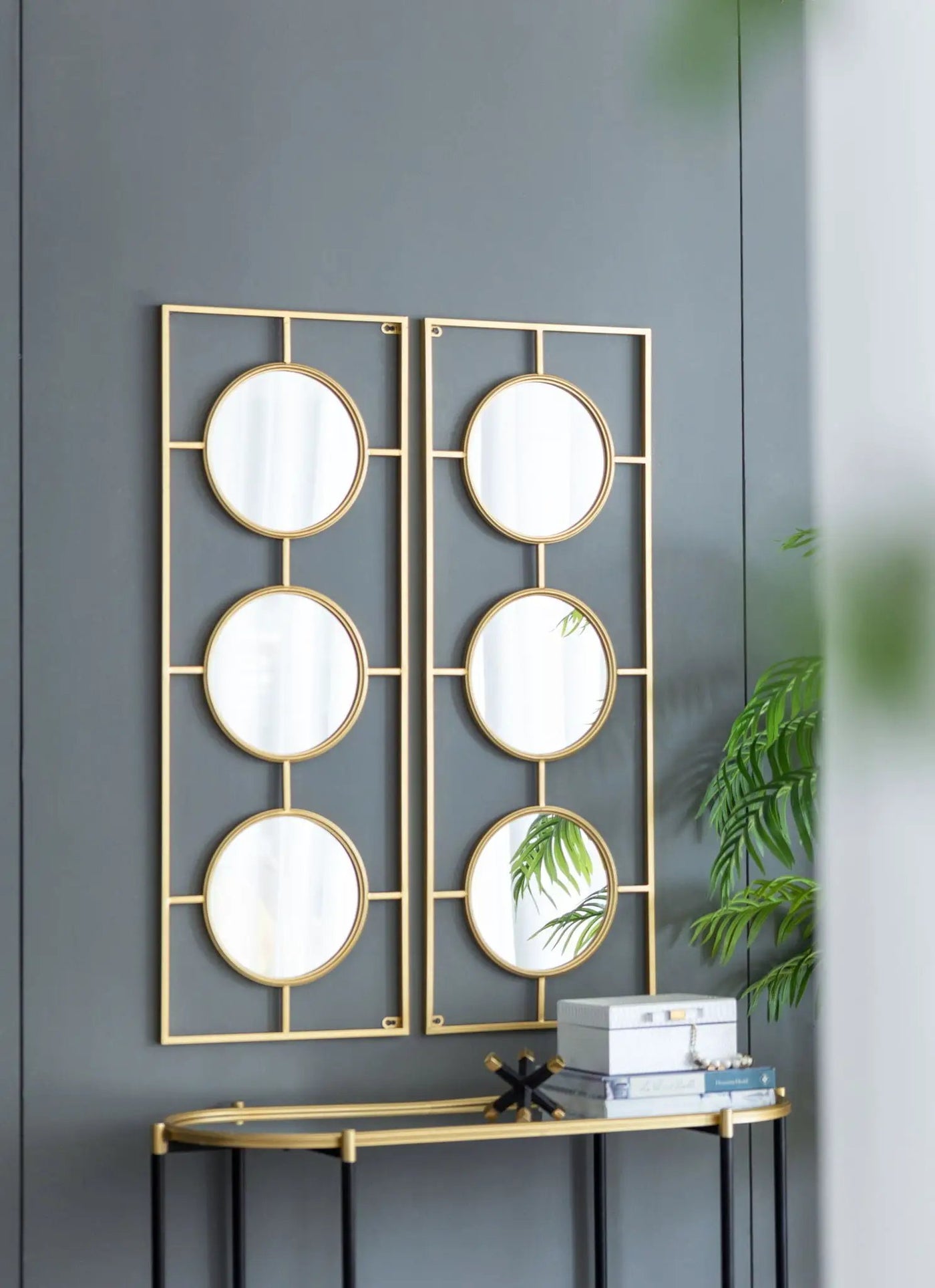 3 Mirror Piece Wall Mirror InRectangular Frame, Home Wall Decor For Bedroom Living Room by Unique Piece Furniture