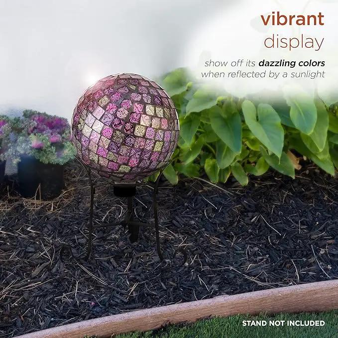 Alpine Corporation 10" Diameter Indoor/Outdoor Glass Mosaic Gazing Globe Yard Decoration, Pink by GreenHaven Gardens