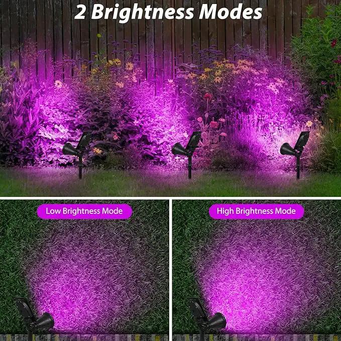 T-SUN Solar Spotlights, 4 LED Solar Waterproof Outdoor Landscape Lights, Auto-on/Auto-Off by Day, 180 Angle Adjustable for Tree, Patio, Yard, Garden, Driveway, Stairs, Pool Area(Purple-1Pack) by GreenHaven Gardens