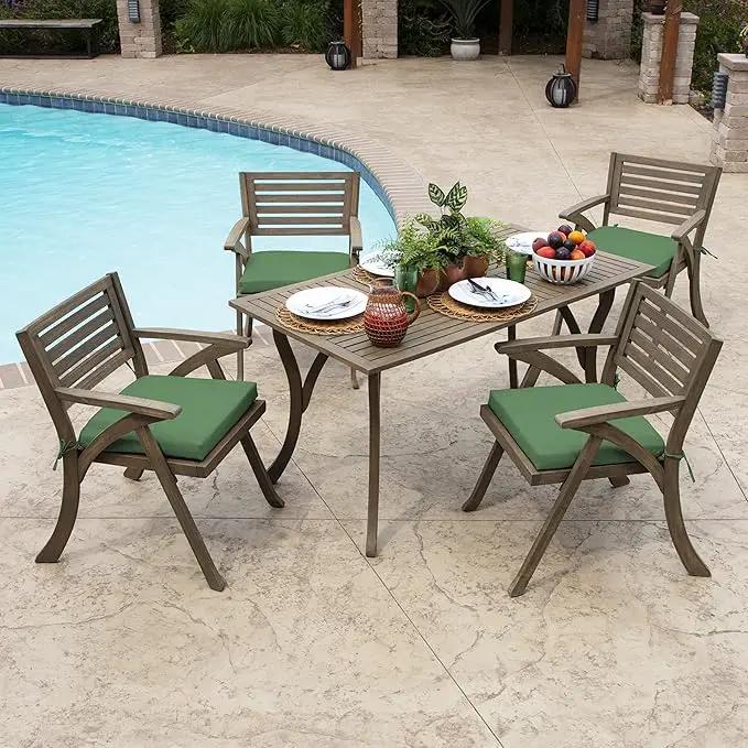 Arden Indoor/Outdoor Seat or Rocking Chair Cushion, 19 x 18, Water Repellent, Rain Proof, Fade Resistant Cushion for Rocking or Dining Chairs Bright Moss Green Leala by GreenHaven Gardens