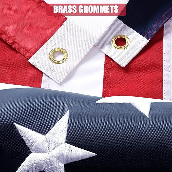 American Flag 12x18 Ft, Outdoor Premium US Flags, Heavy Duty Durable, 420D Oxford Nylon, Embroidered Stars, Brass Grommets by GreenHaven Gardens