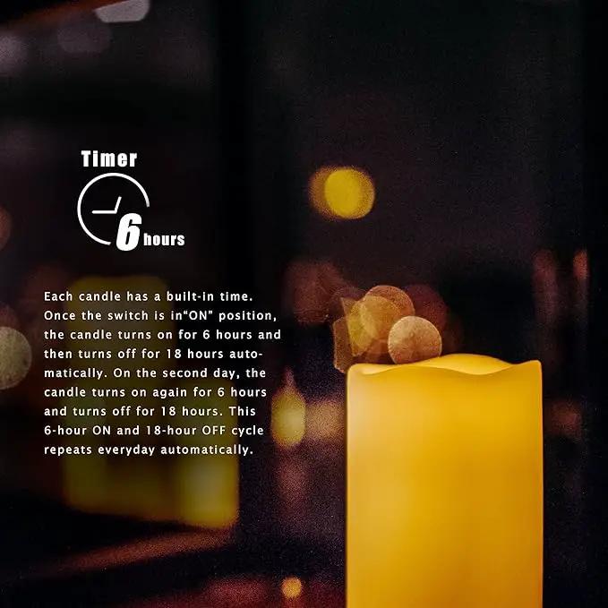 CANDLE CHOICE Waterproof Outdoor Battery Operated Flameless Candles with Timer Realistic Flickering Plastic Fake Electric LED Pillar Lights for Lantern Wedding Christmas Decorations 3x6 Inches 2 Pack by GreenHaven Gardens