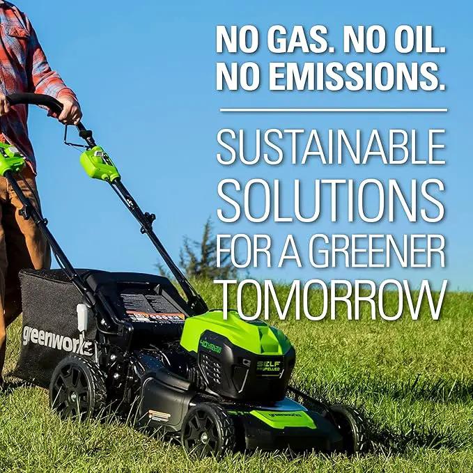 Greenworks 40V 21" Brushless Cordless (Self-Propelled) Lawn Mower (75+ Compatible Tools), 5.0Ah Battery and Charger Included by GreenHaven Gardens