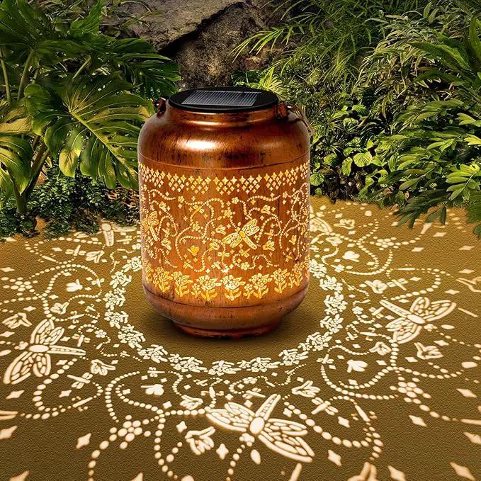 4Pack Dragonfly Solar Lanterns Outdoor Hanging Waterproof Dragonfly Garden Decor Christmas Gifts for Women Mom Grandma Metal Solar Lights Decoration Outside for Yard, Patio,Pathway Landscape by GreenHaven Gardens