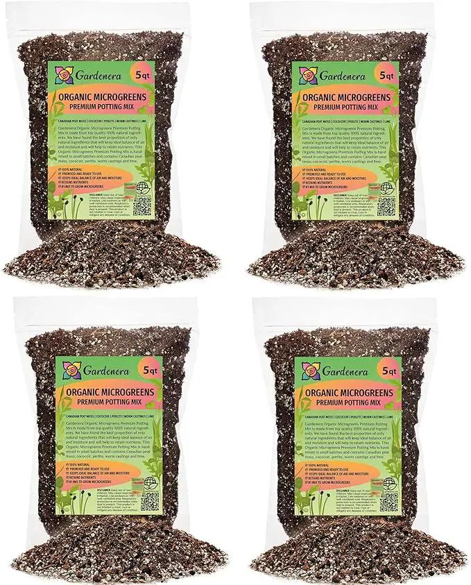 Organic Microgreens Premium Potting Mix - 20 Quart - Crafted with Care for Exceptional Results (4 Bags of 5QT) by GreenHaven Gardens