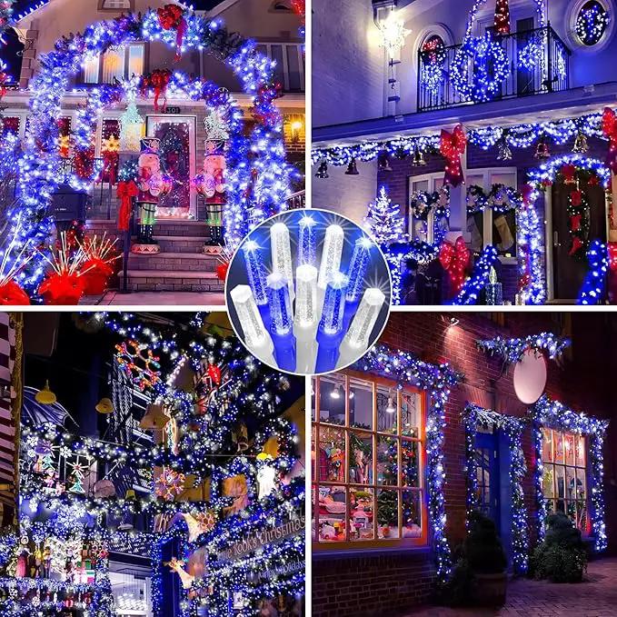 Heceltt 1600 LED 630 FT String Lights Outdoor, 8 Modes Christmas Lights, IP44 Waterproof Led String Lights with Timer and Memory for Christmas Home Party Tree Decorations (Blue and White) by GreenHaven Gardens