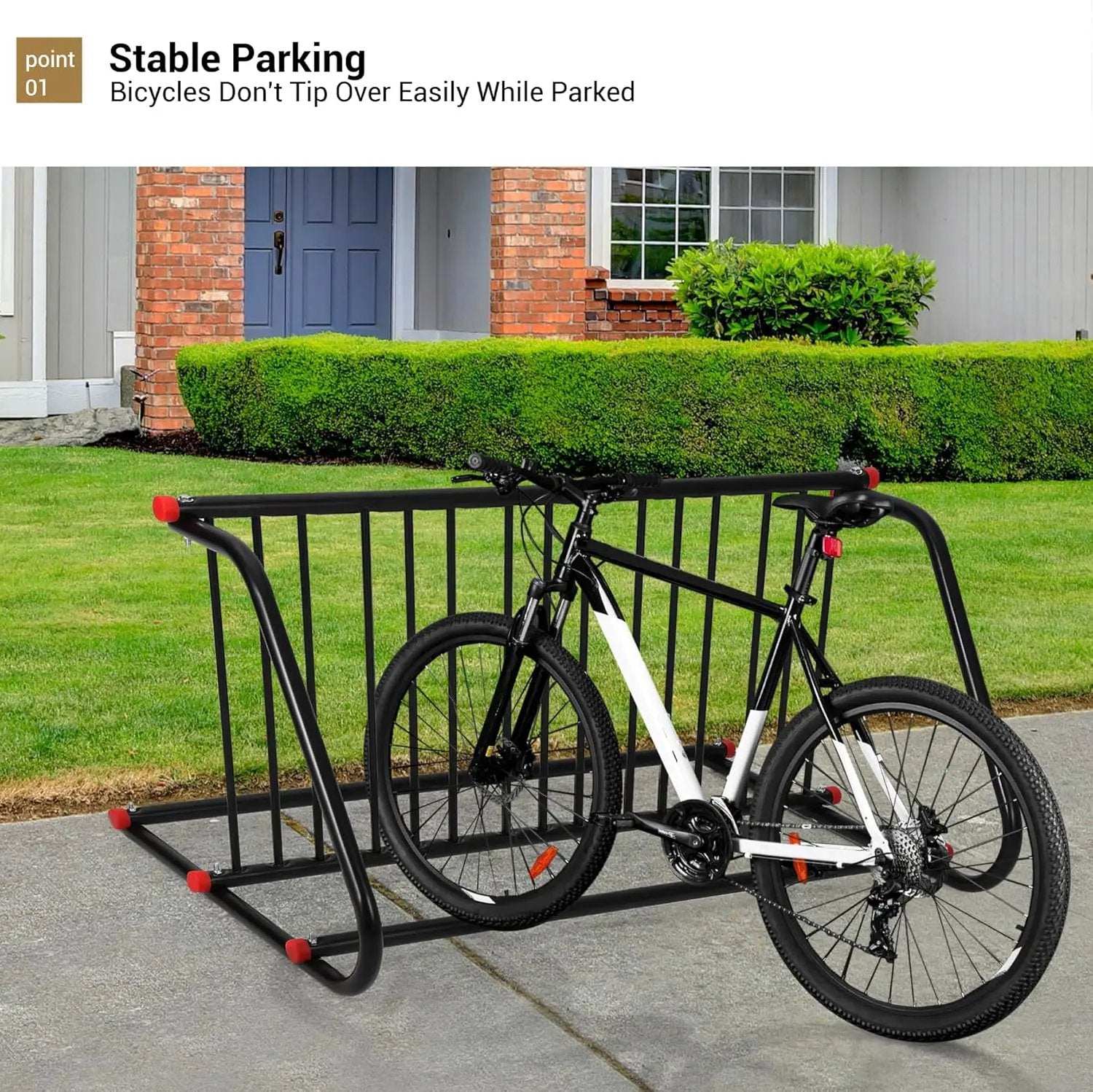10 Holders Commercial Grid Bike Racks, 60" Length Outdoor Bike Rack, Powder Coated Steel Floor Bike Rack for Garages, Stores, Schools & Universities by GreenHaven Gardens