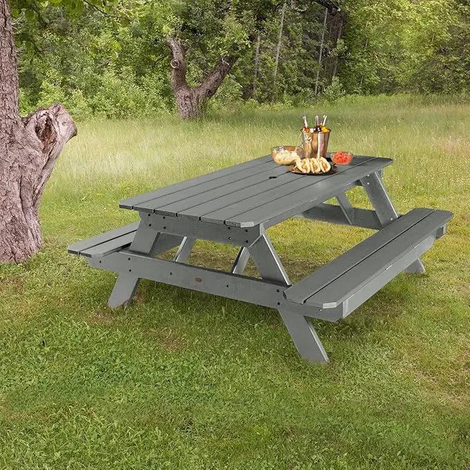 highwood Hometown Picnic Table, 6 Foot, Coastal Teak by GreenHaven Gardens