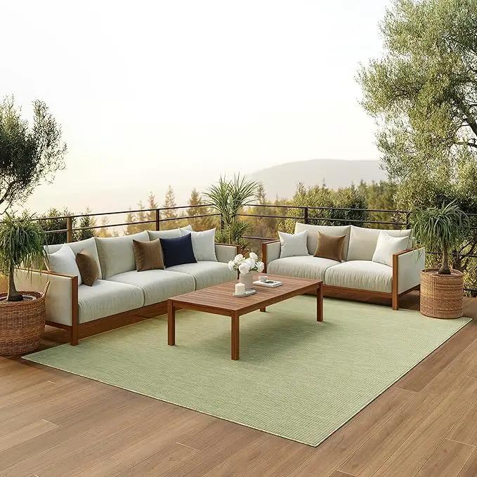 Nourison Home Positano Indoor/Outdoor Green 9' x 12' Area Rug, Easy Cleaning, Non Shedding, Bed Room, Living Room, Dining Room, Backyard, Deck, Patio (9x12) by GreenHaven Gardens