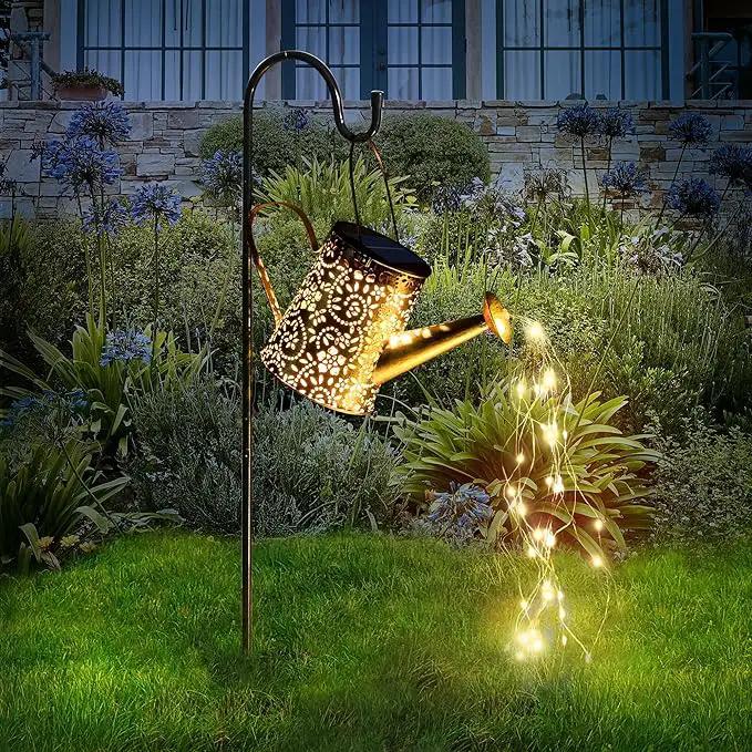 Otdair Solar Lights Outdoor Garden Decor, Metal Flower Solar Watering Can Lights with 2 Lighting Modes, Outdoor Decorations for Yard, Garden, Patio, Pathway, Christmas, Gift for Mom Grandma by GreenHaven Gardens