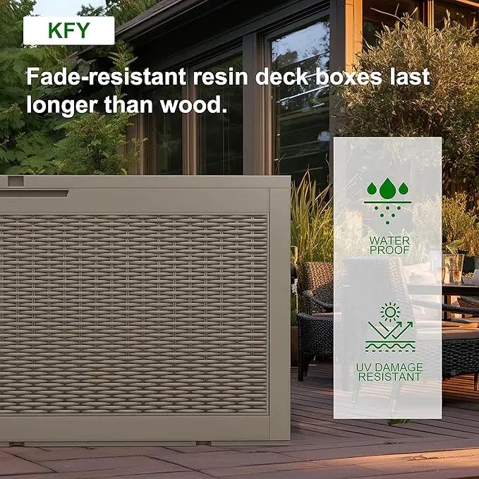 DRATO 100 Gallon Large Deck Box, Outdoor Storage Box for Patio Furniture, Patio Cushions, Gardening Tools, Pool Supplies,660lbs Weight Capacity,Waterproof Resin Storage Boxes by GreenHaven Gardens