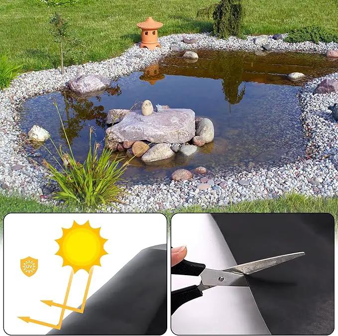 10 x 10 FT Pond Liner, 20 Mil Fish Pond HDPE Liner, Pond Liners for Outdoor Ponds, Koi Ponds, Garden Fountain, Waterfall by GreenHaven Gardens