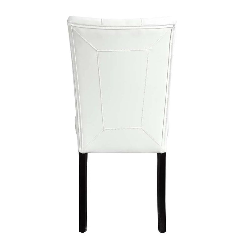 Hussein - Side Chair (Set of 2) - White Synthetic Leather & Black by Unique Piece Furniture
