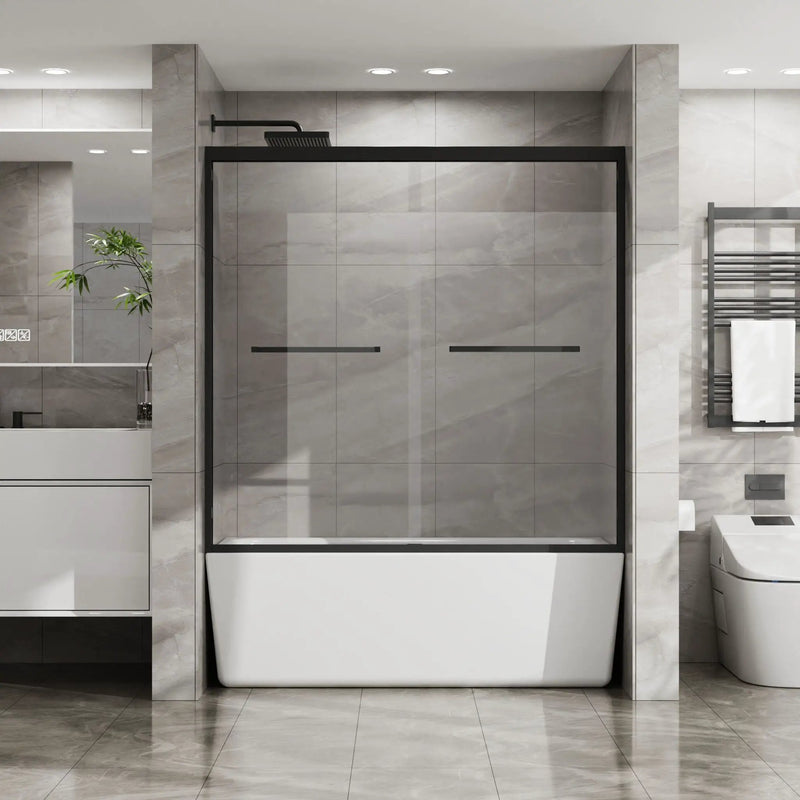 Goodyo - Double Sliding Bathtub Shower Door With Sgcc Clear Tempered Glass by HouseOfZazla