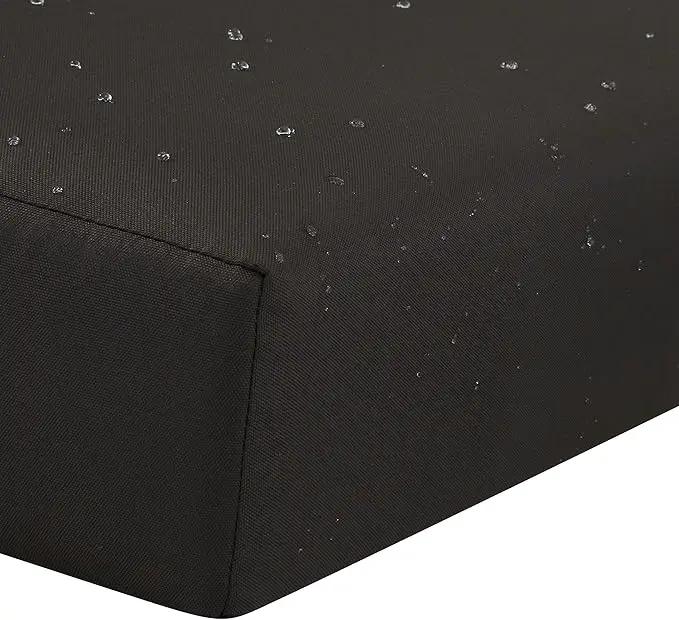 Classic Accessories Ravenna Water-Resistant 23 x 23 x 5 Inch Square Patio Seat Cushion Slip Cover & Foam, Espresso, Lounge Chair Cushion by GreenHaven Gardens