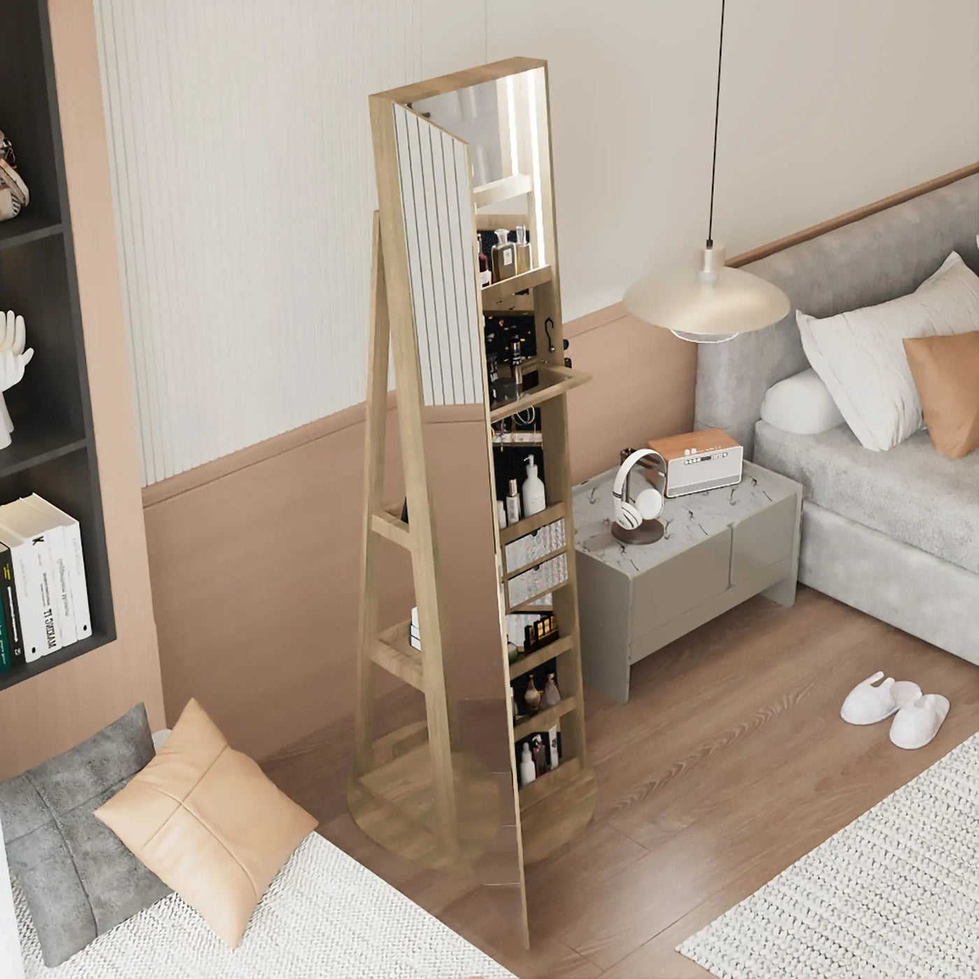 Swivel Jewelry Cabinet With Full Length Mirror by HouseOfZazla