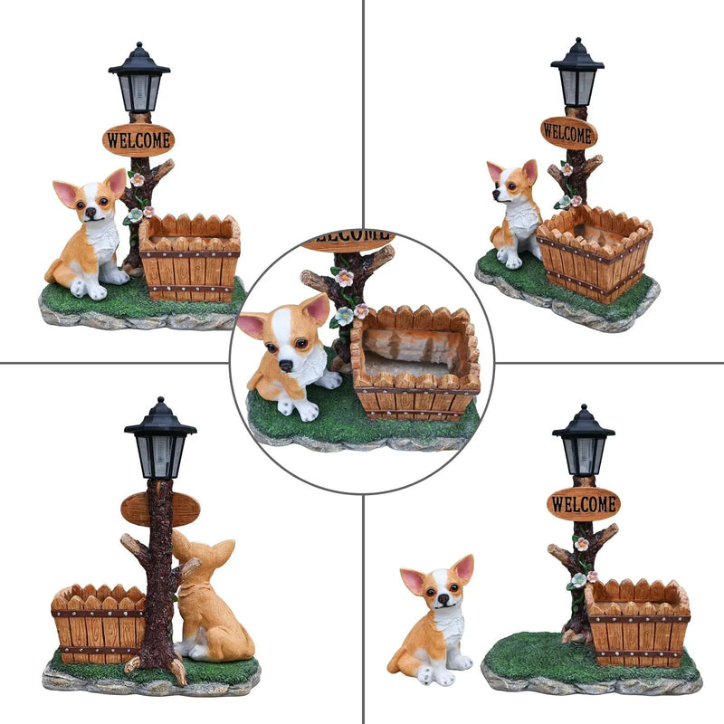 Sitting Chihuahua Dog Planter Statue by HouseOfZazla