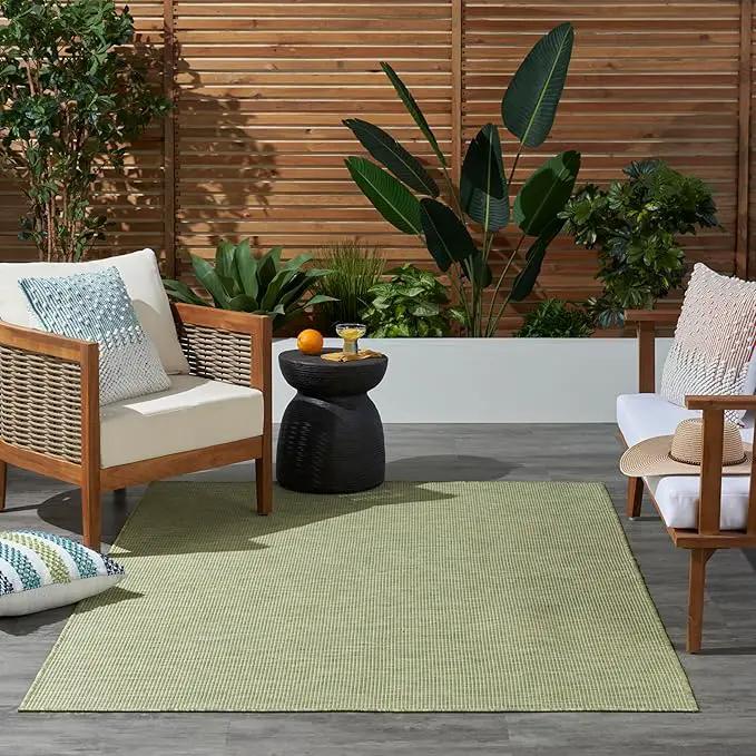 Nourison Home Positano Indoor/Outdoor Green 9' x 12' Area Rug, Easy Cleaning, Non Shedding, Bed Room, Living Room, Dining Room, Backyard, Deck, Patio (9x12) by GreenHaven Gardens
