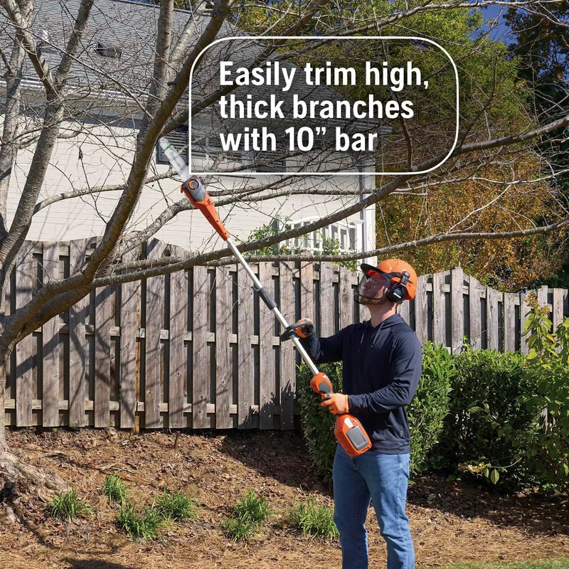 Husqvarna DP110 Pole Saw Attachment, 10-Inch FLXi Compatible Electric Pole Saw Attachment, Hook and Harness Included for Easy Storage and Additional Support by GreenHaven Gardens
