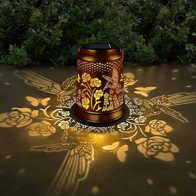 KY&BOSAM Solar Lanterns Outdoor Waterproof Rose Hummingbird Garden Decor Birthday Gift for Women Mom Grandma Hangings Solar Lights Metal Diwali Decoration Outside Lantern for Yard Patio Backyard Porch by GreenHaven Gardens