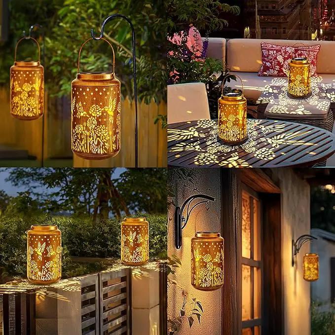 ODEETRONIC 2Pack Hummingbird Solar Lanterns - LED Solar Lantern Lights Outdoor Waterproof, Garden Lantern Lights Birthday Gift for Women, Metal Hummingbird Hanging Lanterns for Garden Yard Patio Decor by GreenHaven Gardens