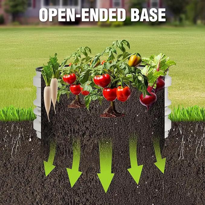 WORKPRO 3Pcs 2x2x1ft Galvanized Raised Garden Bed Set, Rust & Corrosion Protection, Easy Assembly, Safe Edge, Ideal for Vegetables & Flowers, White by GreenHaven Gardens