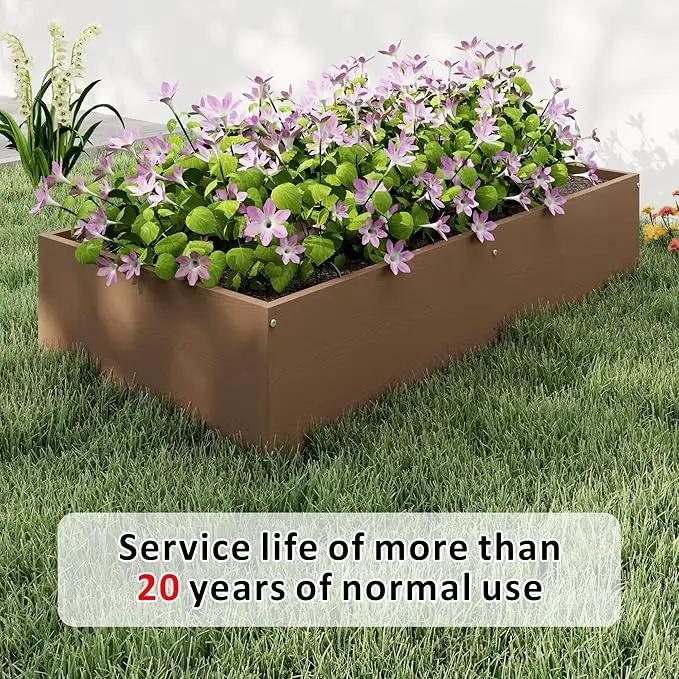 HDPE Raised Garden Bed 47.24 * 24.4 * 9.65 in,Vegetable Planter Bed Outdoor,Elevated Horticulture Planter Bed,Waterproof,Rot-Resistant and Non-Cracking Above Ground Garden Bed(Light Brown) by GreenHaven Gardens