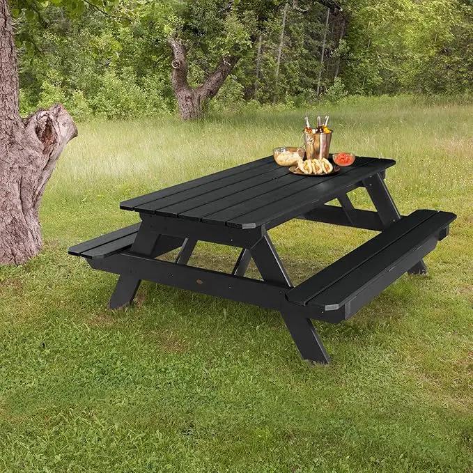 highwood Hometown Picnic Table, 6 Foot, Black by GreenHaven Gardens