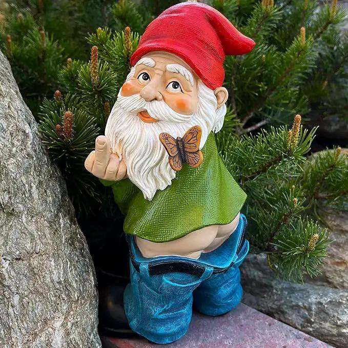 Mood Lab Garden Gnome - Pants Down Gnome - 9.3 Inch Tall Statue Lawn Garden Figurine - for Outdoor or House Decor by GreenHaven Gardens