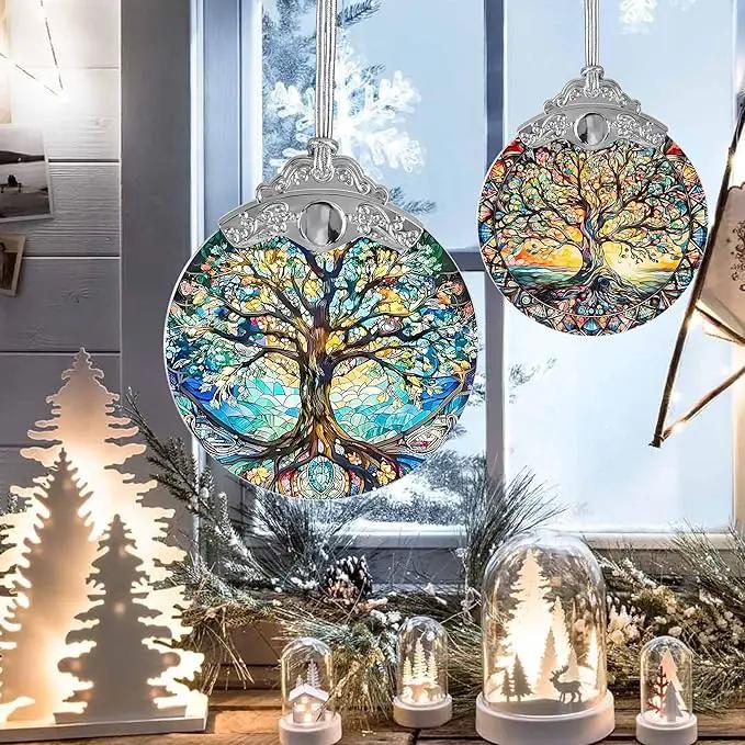 Tree of Life Stained Glass Suncatcher - Holidays & Christmas Tree Ornament, Decor & Gifts by GreenHaven Gardens