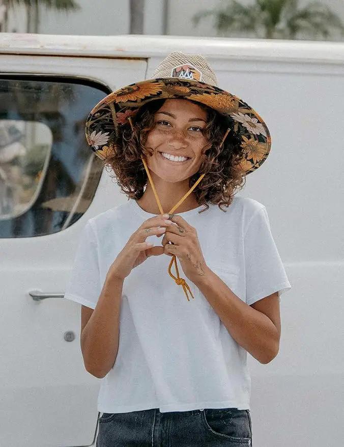 Straw Hat for Men & Women | Lifeguard Hat, Beach Hat & Sun Hat | UPF 50+ Wide Brim for Sun Protection | One Size | Hemlock by GreenHaven Gardens