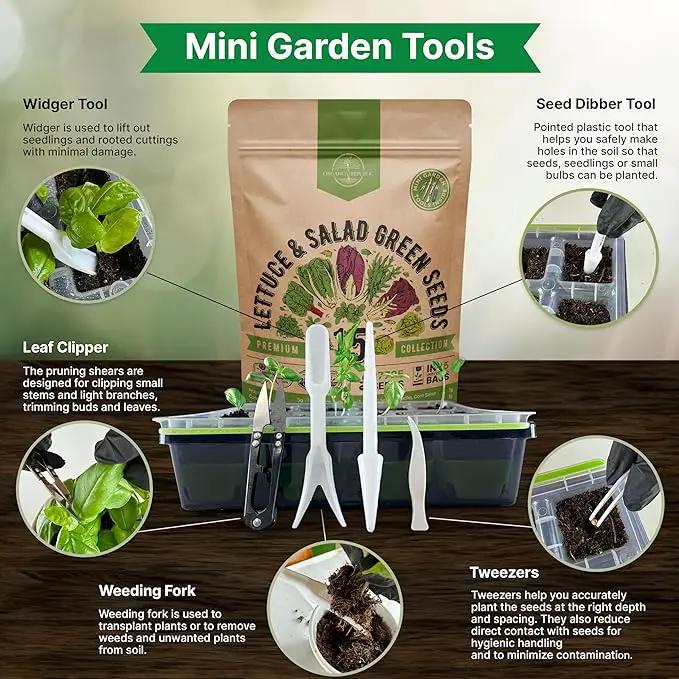 Organo Republic 15 Lettuce & Salad Greens Seeds Variety Pack 17700+ Non-GMO Heirloom Lettuce Seeds for Indoors & Outdoors Garden, Hydroponics, Aerogarden - Arugula, Kale, Spinach, Swiss Chard, Lettuce by GreenHaven Gardens