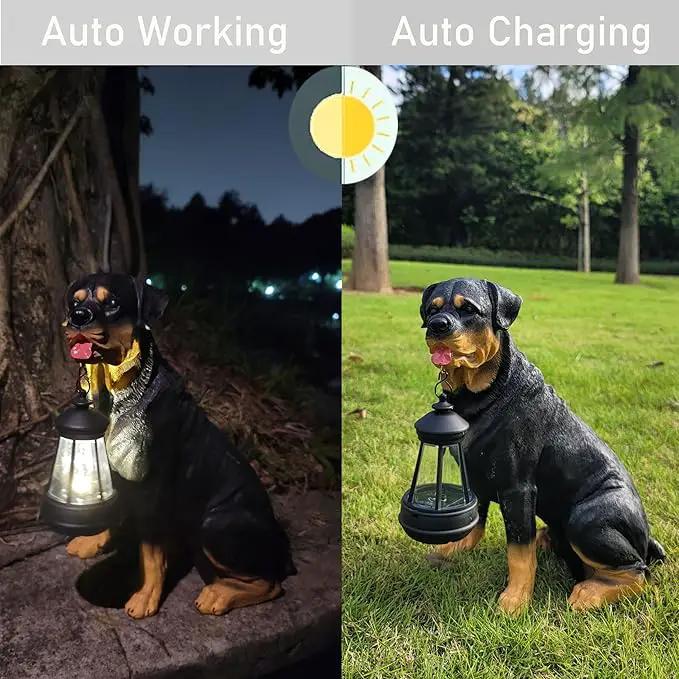 NASKY The Resin Handicraft Solar - Powered Hanging Lamp in The Shape of A Simulated Puppy of The Courtyard is Suitable for Places Such As Courtyards, Gardens and Balconies (Ronaway Dog) by GreenHaven Gardens